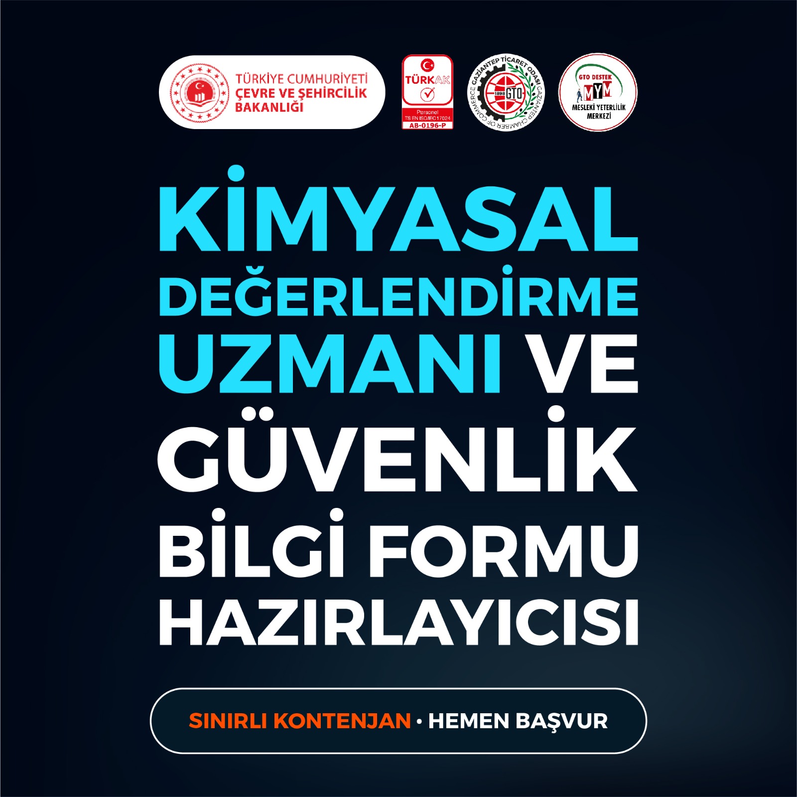 KİMYASAL DEĞERLENDİRME UZMANI (KDU) VE GÜVENLİK BİLGİ FORMU HAZIRLAYICISI (GBF) EĞİTİMİ